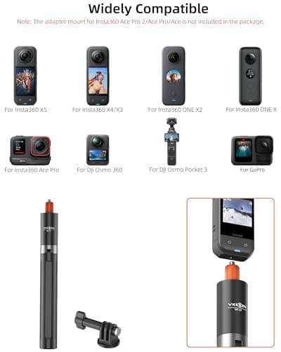 58"/147cm Invisible Selfie Stick Tripod for Insta360 X6/X5/X4/X3/Luna Ultra — view 2