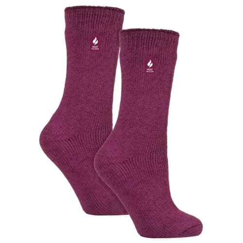 HEAT HOLDERS 2 Pack Ladies Thermal Socks Warm Winter Socks for Womens | Ladies Original Socks (4-8, Deep Fuchsia)