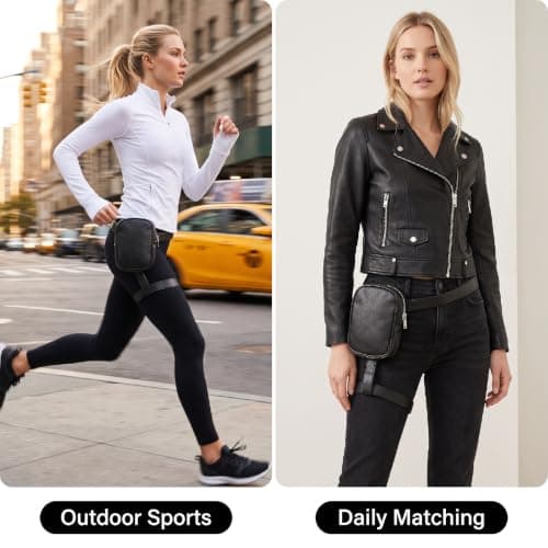 Kaaeiccr Women Motorcycle Leg Bag, Motorbike Thigh Pouch, PU Case — view 4
