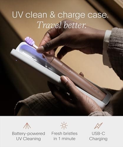 SURI Pro Sonic Electric Toothbrush | Over 4+ Weeks Battery | UV Cleaning Travel Case | Pressure Sensor | Aluminium Body | 2-Minute Timer | Plant-Based Head | Pink — view 3