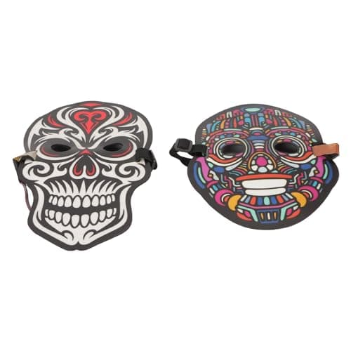 EMUKOEP Voice Controlled LED Face Cover with EL Wire for Holiday Celebrations, Suitable for Adults and 2 Pack — view 2
