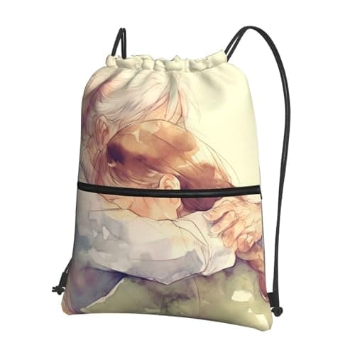 Vortithora Outdoor Love-Grandma Casual Drawstring Backpack With Zipper Pocket, Drawstring Sports Bag For Gym And Daily Use