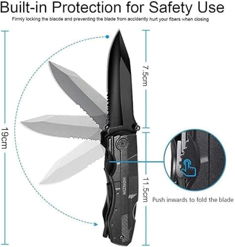 HONZIN Multitools Pliers, Foldable Multi-Purpose Stainless Steel Multifunctional Pliers Multitool with Nylon Pouch, Bottle Opener, Screwdriver, Ideal for Camping, DIY, Outdoor, Gift for Men — view 4