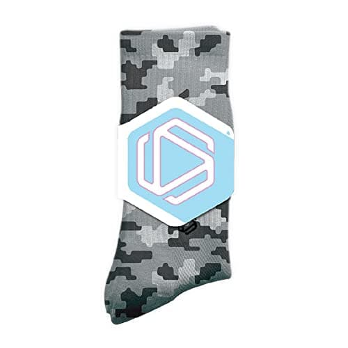HEXXEE Men Digital Camouflage Crew Socks - Cushioned Running Socks with Arch Support - Breathable Anti Blister Sports Socks, Compression Walking Gym - Grey, 9-11.5 UK / 9-12 US — view 4