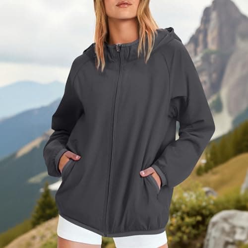 Anbiryeik Packable Waterproof Jacket Women Lightweight Breathable Raincoat with Pockets Windproof Softshell Outdoor Rain Jacket Functional Outwear for Walking Hiking Travel Running Cycling Black M — view 2