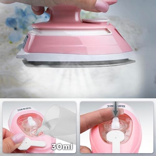 Duronic Travel Iron SI4 PW Portable Steam Irons with Dual Voltage Lightweight Electric Mini Iron with Ceramic Plate 420W Compact Iron for Travelling Sewing & Holidays — view 4