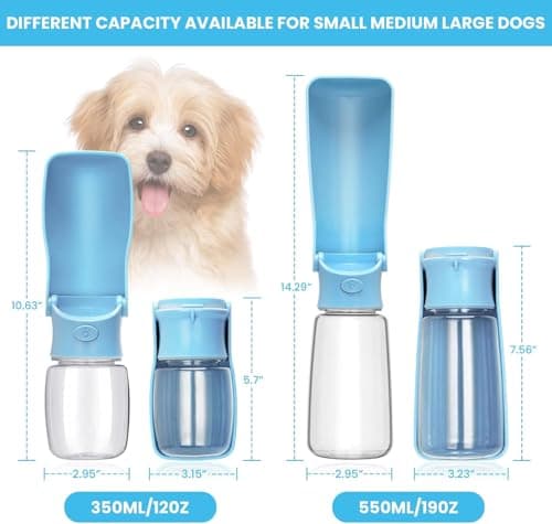 Canareen Foldable Travel Dog Water Bottle for Dog Cat Outdoor(550ml, Blue) — view 4