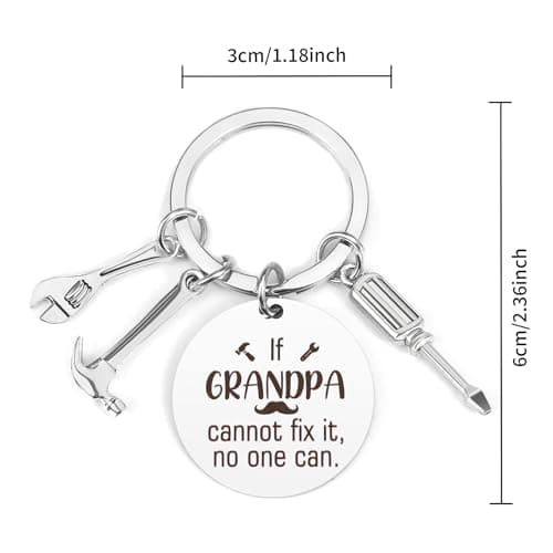 Grandad Keyring Personalized Gifts for Grandad Gifts for Grandparents Grandad Birthday Gifts Christmas Gifts for Grandpa from Granddaughter and Grandson Grandad Gift Ideas Funny Gifts for Grandad — view 2