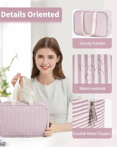 Narwey Large Toiletry Bags for Women,Travel Wash Bag Women for Toiletries — view 3