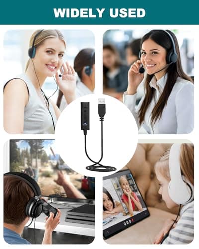 3.5mm to USB Headset Adapter Cable for PC Laptop, 1.5M Headphones Cable — view 5