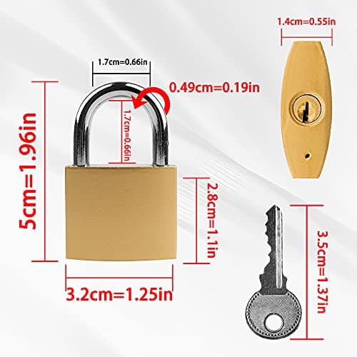 Lamondre Padlock 2 Pack, Small Padlocks with Keys, Mini Padlock for Gym Locker, Travel Bags, Cabinets - 32mm — view 2