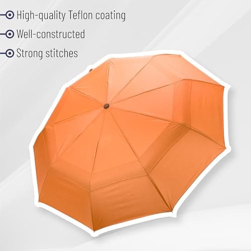 Mr. Pen Windproof Travel Umbrella - Orange, Automatic, Compact, Rain & Windproof — view 5