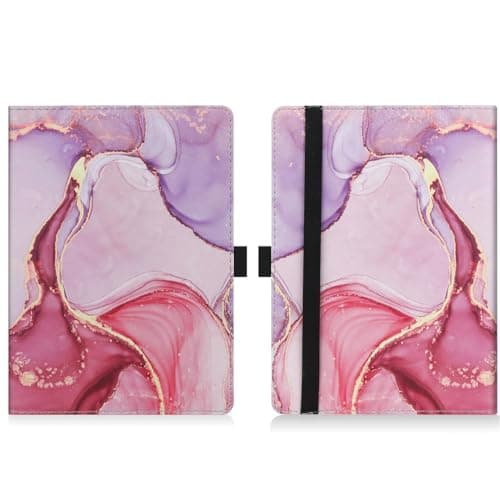 HGWALP Universal Stand Case for 6/6.8/7 inch paperwhite, PU Leather Stand Cover with Handstrap Compatible with All 6" 6.8" 7" Kindle Paperwhite/Colorsoft/Kobo/Pocketook/Sony eReaders-Marble Pink — view 4