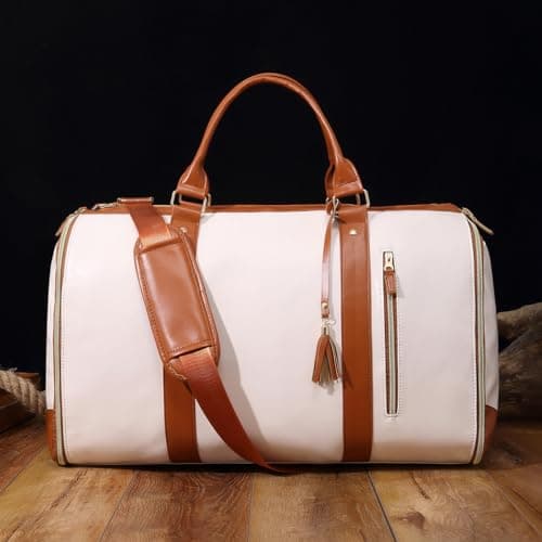 Guboxin Luhxe Travel Bag Garment Bag, Travel Bsg Foldable Clothing Bag, Tashlo Carry Bag, Tashlo Travel Bag, Foldable Bags For Travel, Travel Duffle Bag That Unfolds To Hang Clothes (Beige) — view 5