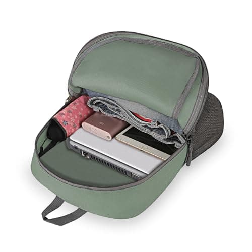 Bekahizar Small Rucksack 15L Packable Backpack Hiking Daypack Foldable Day Bag For Men Women Teens Travel Camping City Walking Mountaineering Climbing (Grey Green) — view 5
