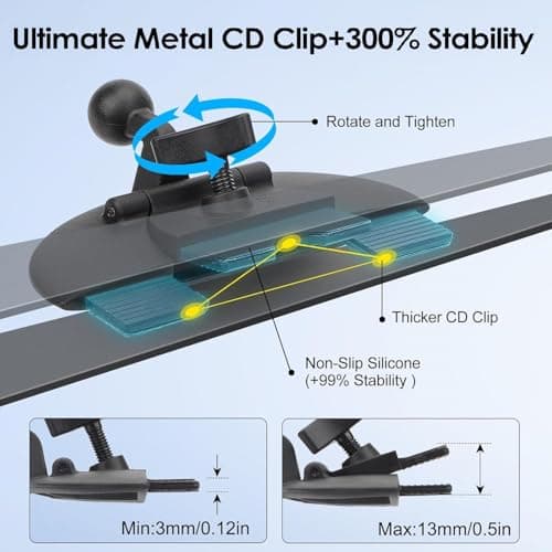 EEEKit Mobile Phone Holder for Cars: 3 in 1 Air Vent & CD Slot Phone Mount — view 3