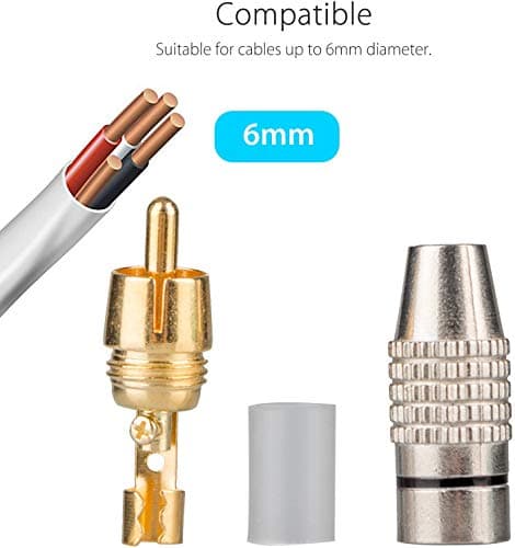 RUNCCI-YUN RCA Plug Solder Gold Audio Video Cable Connector (20Pack) — view 2