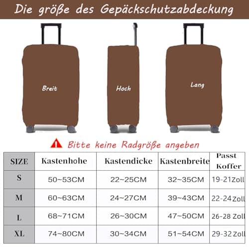 Suitcase Protective Cover Elastic Suitcase Protective Cover Protective Cover for Suitcases with Zip Washable Suitcase Cover Scratch-Resistant Suitcase Cover Protective Case, brown, L — view 4