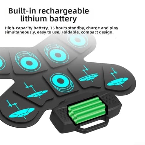 Silicone Electric Drum Kit with Dual Built-in Speakers — view 3