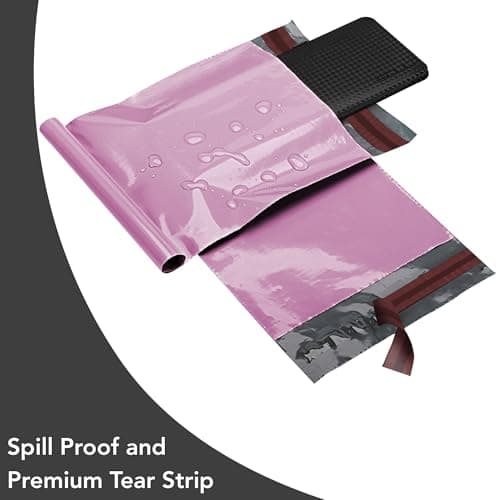 125 Assorted Mixed Pink Mailing Poly Postal Self Seal Bags 5 Sizes 25 from Each iSOUL Extra Small to Large Postage Packaging Assorted Mailers Posting Shipping Post Parcels Package Bags — view 6