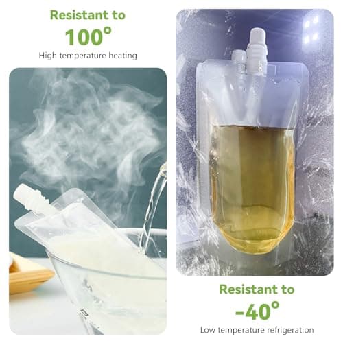 10 Pack Travel Drinking Bottles with Funnel, Alcohol Bags for Liquor, Reusable Drink Bags for Adults Alcohol Beer Drinking Bottles, Hidden Plastic Liquor Bags (Slant Mouth, 200ml) — view 5