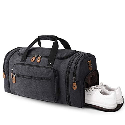 Gonex 60L Expandable Canvas Holdall for Men, Travel Duffle Overnight Bag — view 4