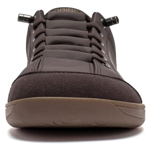 HOBIBEAR Womens Mens Wide Minimalist Barefoot Fashion Trainers Zero Drop Shoes Dark Brown — view 5