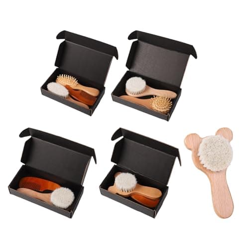 Portable Infant Comb Brush Set for Travel Soft Wool Bristles Gentle on Scalp Includes Comb & Bath Brush Safe Easy Carry Newborns — view 5