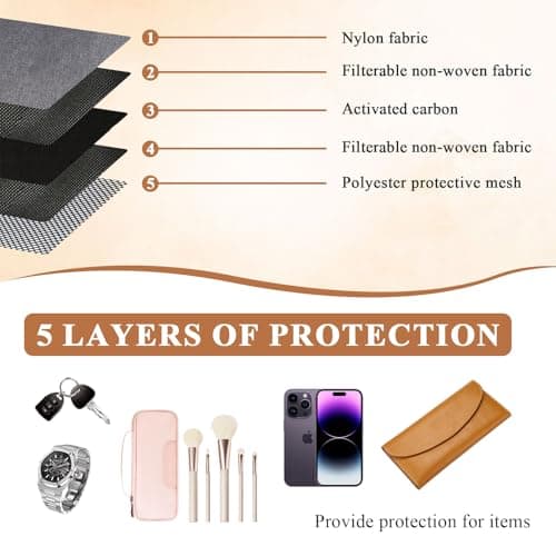 Odour-Proof Bag Safe Bag Combination Lock Bag Safe Waterproof Bag Odour-Proof Wallet Bag with Combination Lock Document Bag Money Box Lockable Box for Travel Storage (7.9 x 7.4 Inch, Blue) — view 4