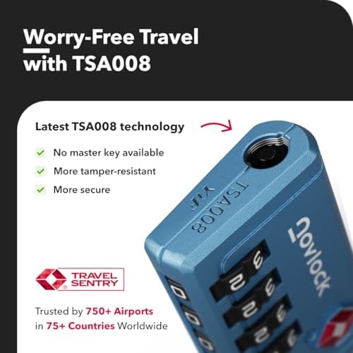 NovLock Suitcase Locks, TSA Approved Luggage Locks, 4-Digit Travel Padlocks — view 6