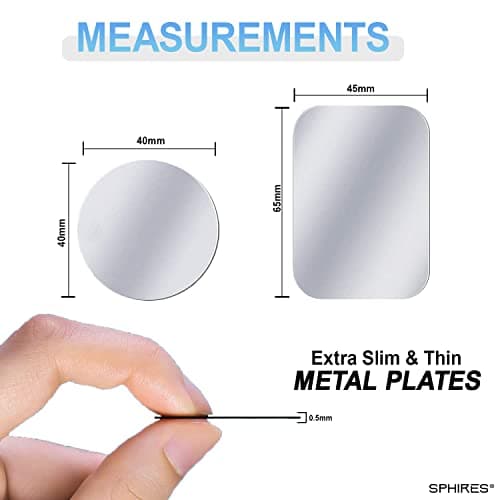 sphires 4 Pack Metal Plate for Magnetic Phone Car Mount 4 X Rectangle Metal Plate for Car Magnetic Phone Holder — view 3