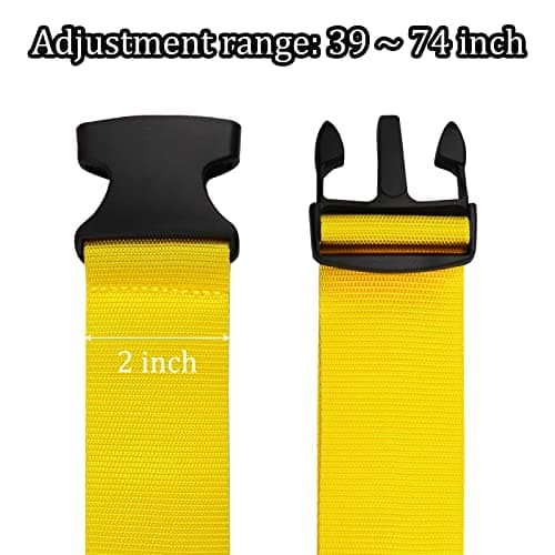 Luggage Suitcase Straps Set, Travel Accessories Thickened Luggage Belt with Quick Release Buckle, Adjustable Black Travel Luggage Straps for Suitcase Baggage (Yellow, 2 PCS Set) — view 6