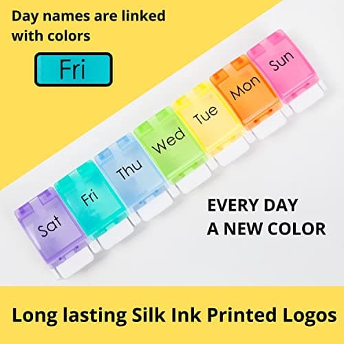 Portable Weekly Pill Box Organiser | Easy to Open 7 Day Premium Quality Tablet Box | Travel Pill Case with Push Button Pop Open Lids |Tablet Organiser for Vitamins, Supplements & Medicine Mark Curve — view 3
