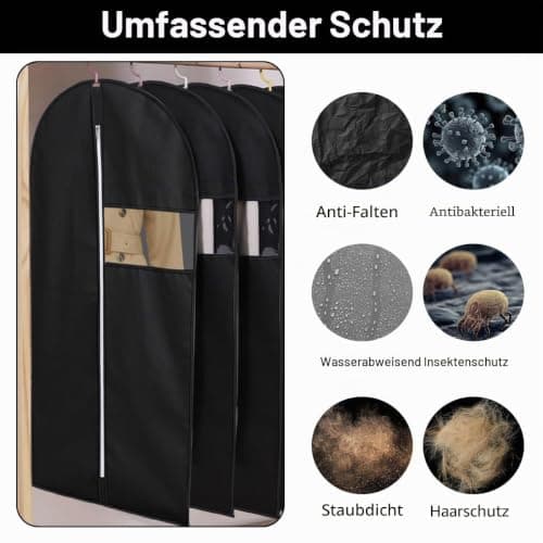 2 Pack Garment Bags 60x120cm, Suit Covers with Shoe Bag for Travel, Home — view 4