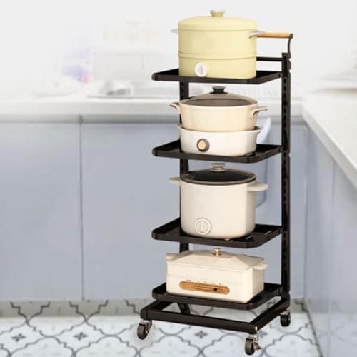 Portable Folding Festival Cart with Wheels 3 Tier Expandable Microwave Shelf & Pot Rack for Camping Outdoor Events & Storage Solutions Versatile nizer for Home & Travel