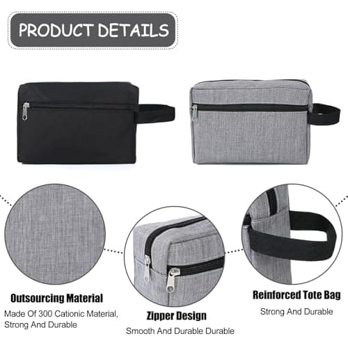 BDSHUNBF 2 Pcs Men's Wash Bags - Travel Friendly Washbags for Men - Black Small Men's Toiletry Bag for Traveling and Everyday Use — view 3