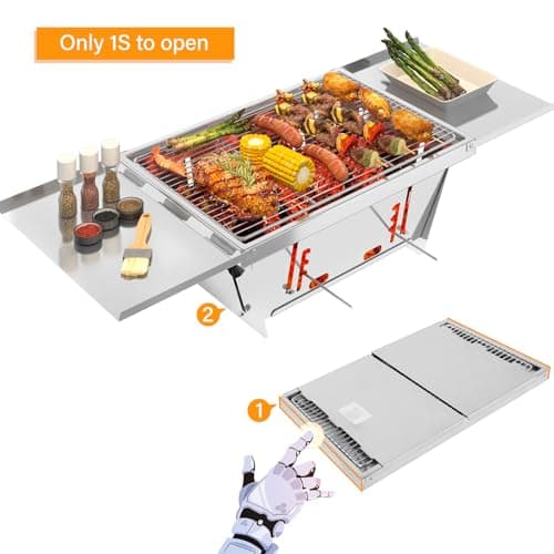 Dripex Portable BBQ Charcoal Grill Foldable Barbecue for Camping Outdoor — view 3
