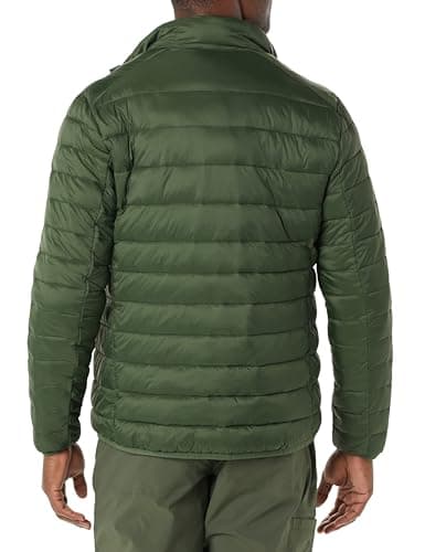 Amazon Essentials Men's Packable Lightweight Water-Resistant Puffer Jacket (Available in Big & Tall), Dark Green, S — view 3