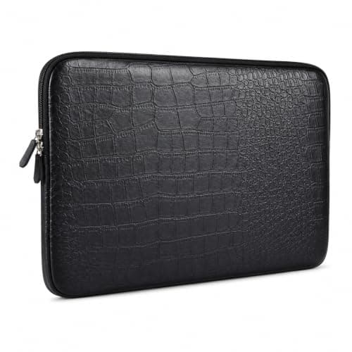 HUADO 13-13.6" Laptop Sleeve, PU Leather Crocodile Case for MacBook Air/Pro