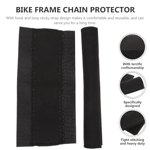 Hohopeti 2pcs Bike Chain Protector for Cycling Travel, Neoprene Black Cover — view 3