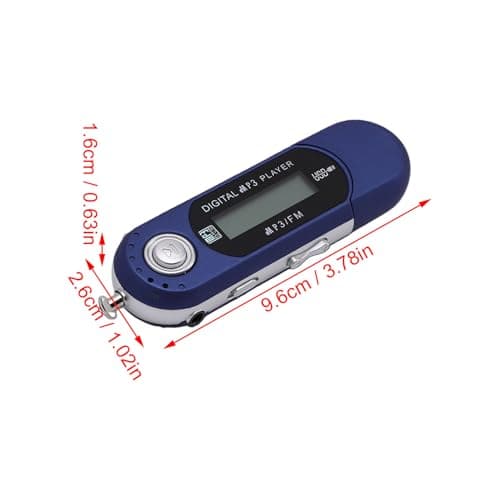 Plyisty Portable Retro USB 2.0 MP3 Player with LCD Display & Earphones, AA Battery Powered Digital Music Audio Device, Supports 32GB Expandable Memory (Blue) — view 6