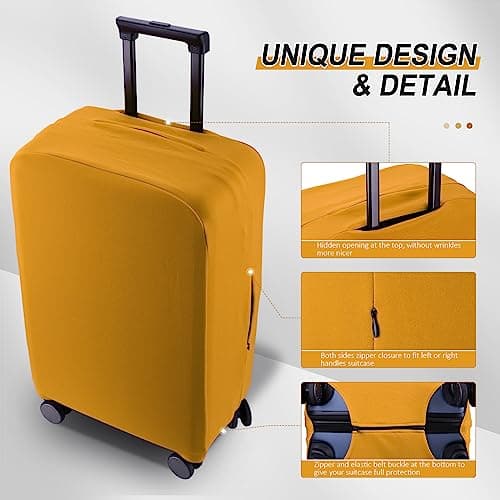 RainVillage Travel Luggage Cover Suitcase Protector, Yellow, 30-31 inch — view 3