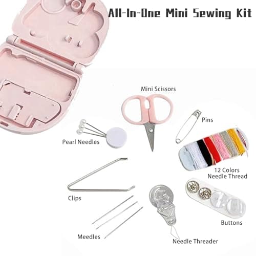 Fizzix Mini Sewing Kit Small Sewing Kit Travel Sewing Kit - Compact Travel Sewing Kit with Scissors, Thimble, Buttons, Safety Pins & More, Ideal for Home, Travel, & Emergency Repairs — view 3