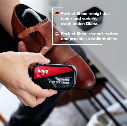 Shoe Polish Sponge Gives Instant Gloss, For Leather Shoes Boots Bags, Kaps Perfect Shine, (Brown) — view 5