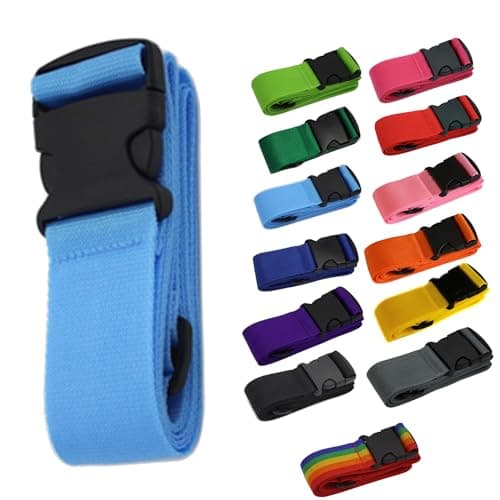 Luggage Baggage Strap Strong Extra Safety Adjustable Travel Tie Belt 13 Colours (Colour 4 Blue)