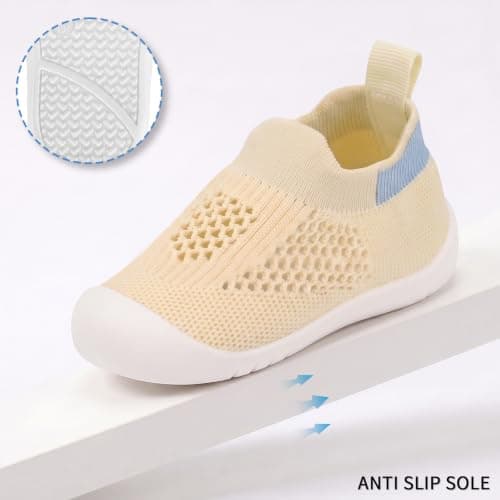 Baby Breathable Mesh Walking Shoes for Infants Boys Girls (Beige, Infant, 9 Months, Age Range, UK Footwear Size System, 12 Months, Medium) — view 3