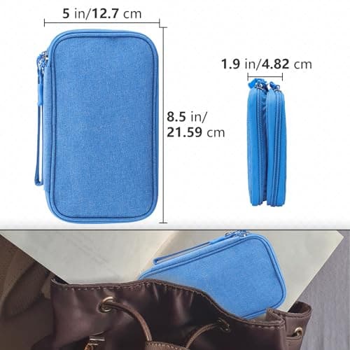 Teskyer Travel Cable Organiser Bag, Travel Essential, Sky Blue — view 6