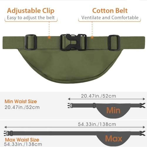 JAUSFETS 3 Pockets Bumbags Waterproof Large Capacity Waist Pack — view 4