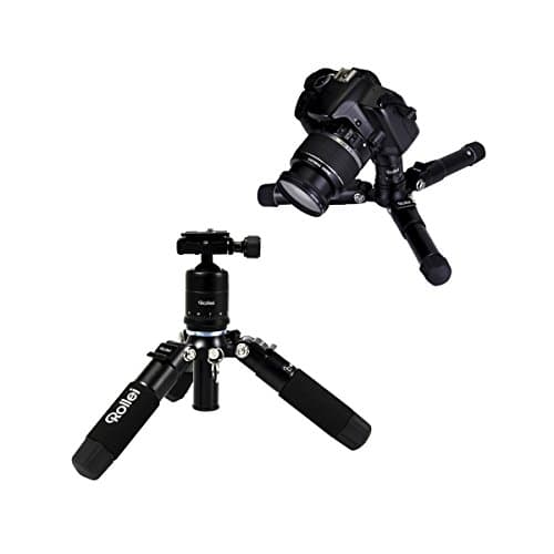 Rollei Compact Traveler Mini M1 (former M5 Mini) - Compact Table Top Tripod - Max. Load 8 kg - incl. Ball Head and Quick Release Plate Black — view 3