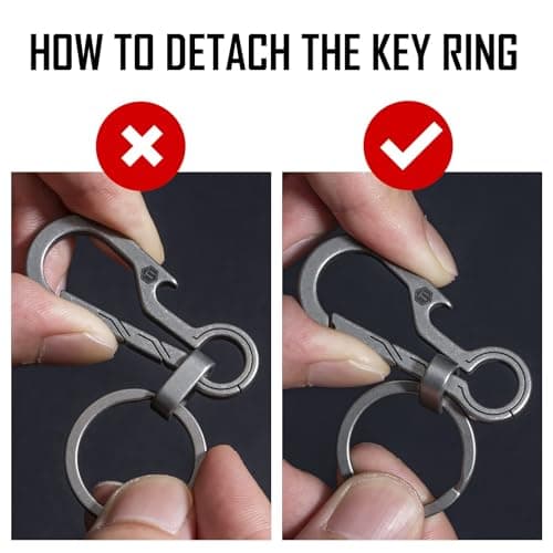 KeyUnity KM01 Titanium Carabiner Keychain Clip Quick Release EDC Key Holder Organizer with Keyring — view 6